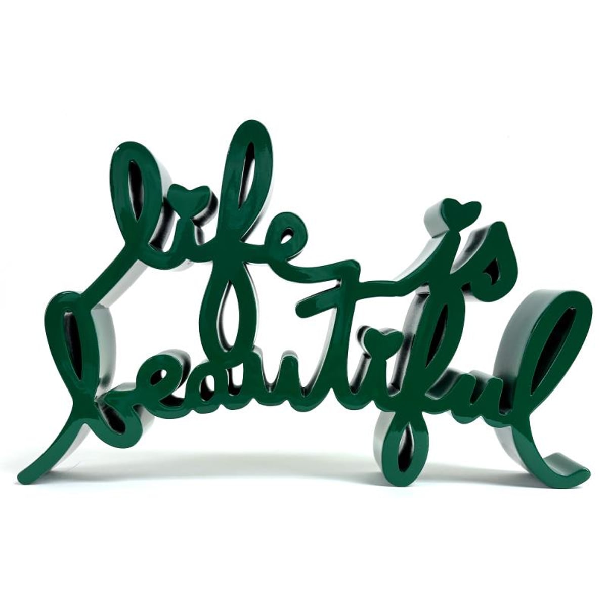 Mr Brainwash, "Life is Beautiful (GREEN)" Limited Edition Resin Sculpture, Numbered and Hand Signed with Certificate of Authenticity.