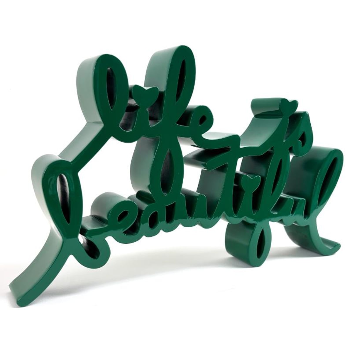 Mr Brainwash, "Life is Beautiful (GREEN)" Limited Edition Resin Sculpture, Numbered and Hand Signed with Certificate of Authenticity.