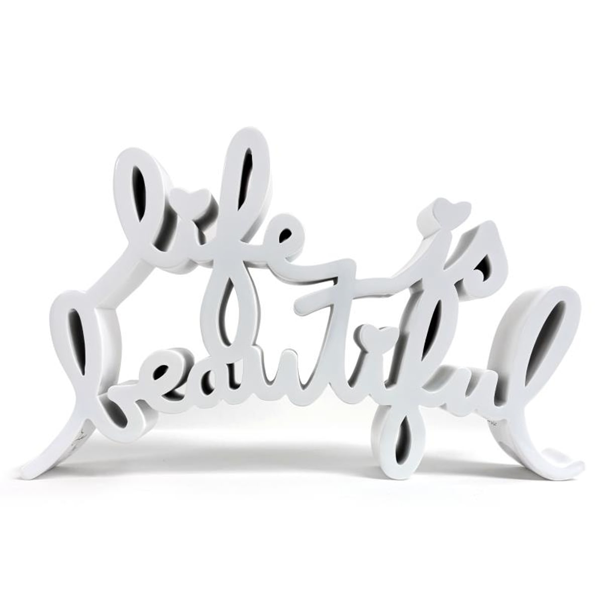 Mr Brainwash, "Life is Beautiful (CLASSIC WHITE)" Limited Edition Resin Sculpture, Numbered and Hand Signed with Certificate of Authenticity.