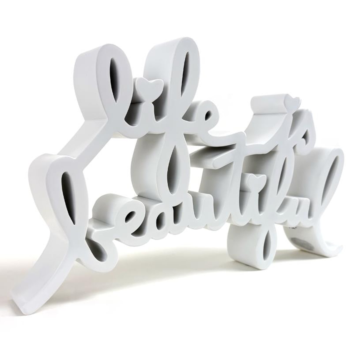 Mr Brainwash, "Life is Beautiful (CLASSIC WHITE)" Limited Edition Resin Sculpture, Numbered and Hand Signed with Certificate of Authenticity.