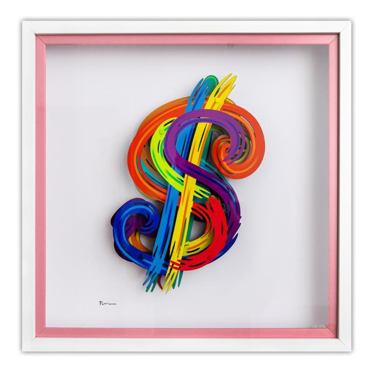 Patricia Govezensky, "$" Hand Signed Limited Edition 3D Multilayered Woodcut with Letter of Authenticity.