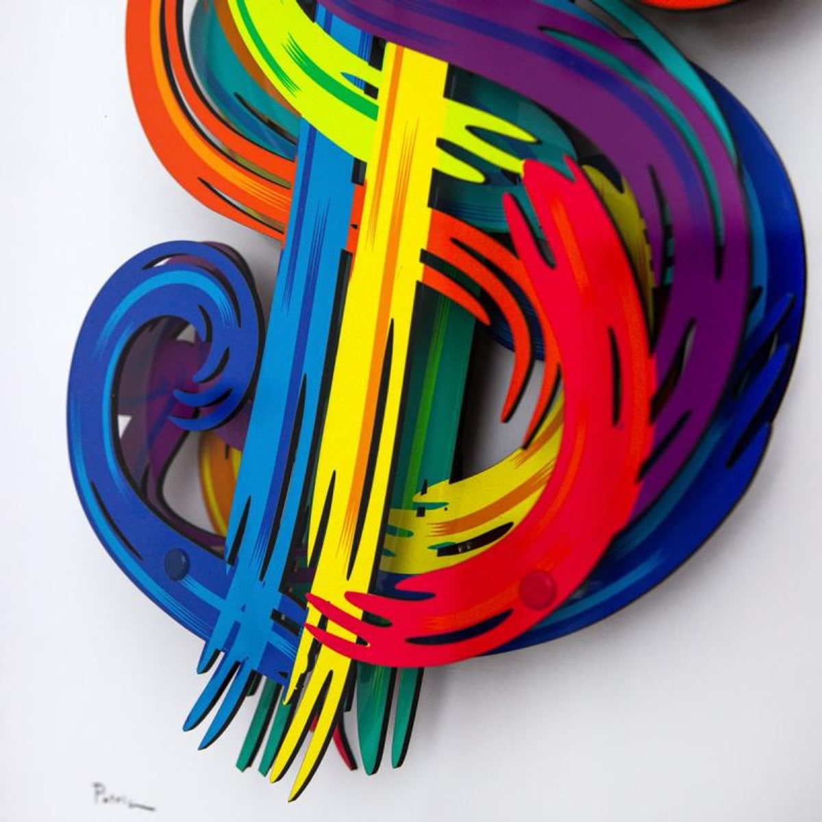 Patricia Govezensky, "$" Hand Signed Limited Edition 3D Multilayered Woodcut with Letter of Authenticity.