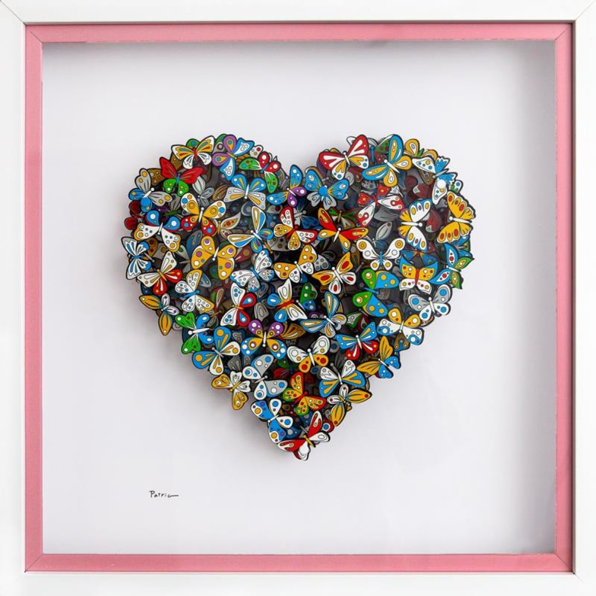 Patricia Govezensky, "Love in Paradise" Hand Signed Limited Edition 3D Multilayered Woodcut with Letter of Authenticity.