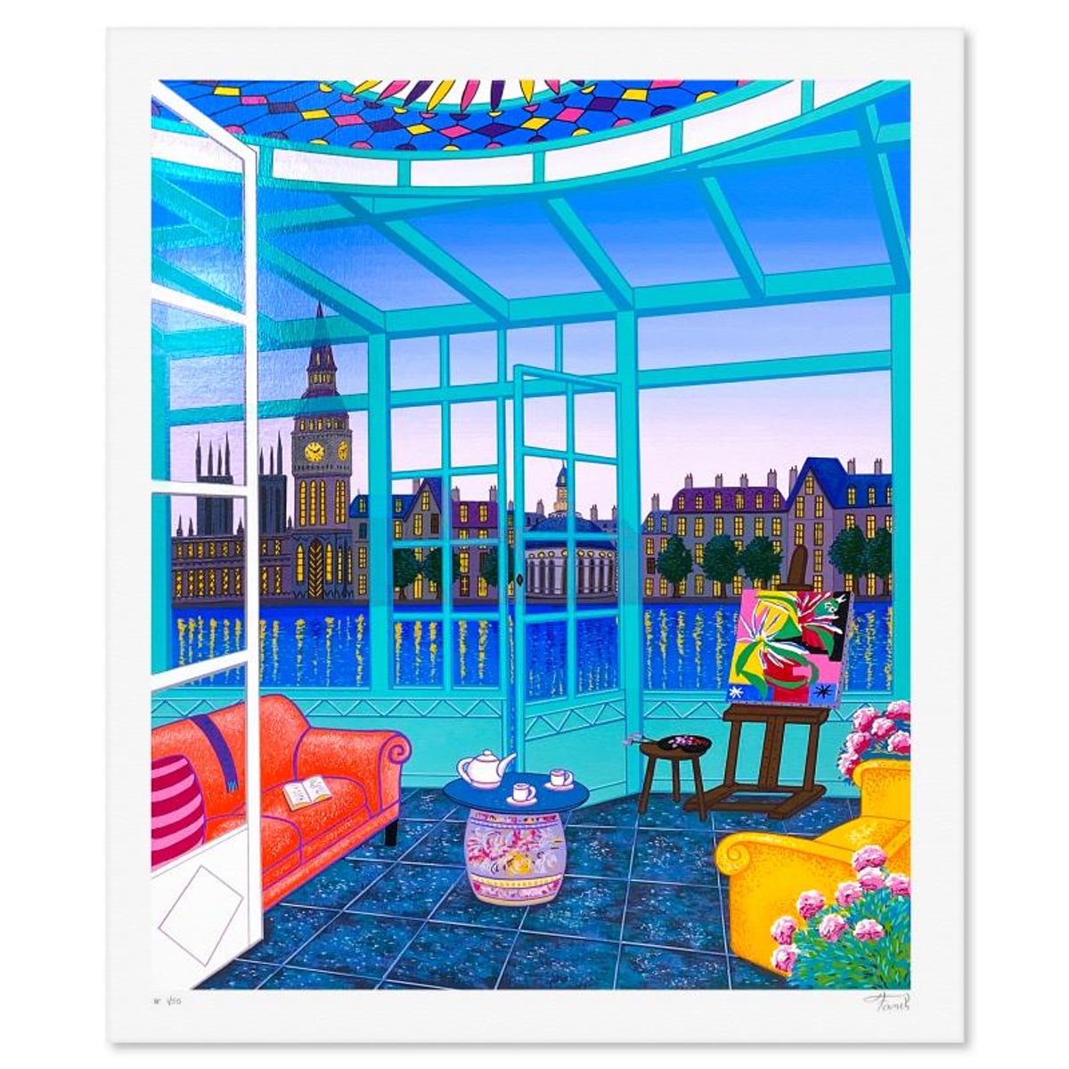 Fanch Ledan, "Veranda Matisse" Limited Edition Serigraph, AP Numbered 1/50 and Hand Signed with Letter of Authenticity