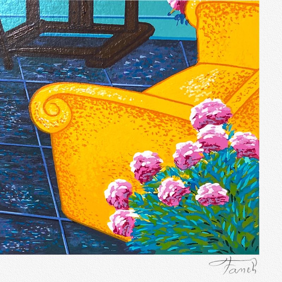 Fanch Ledan, "Veranda Matisse" Limited Edition Serigraph, AP Numbered 1/50 and Hand Signed with Letter of Authenticity