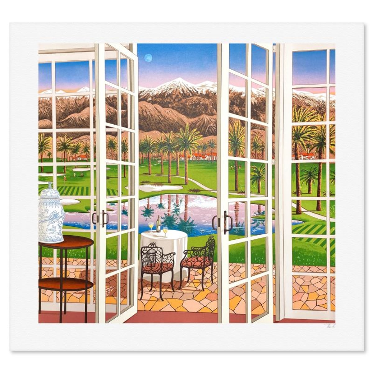 Fanch Ledan, "Palm Springs" Limited Edition Lithograph, HC Numbered I/LX and Hand Signed with Letter of Authenticity