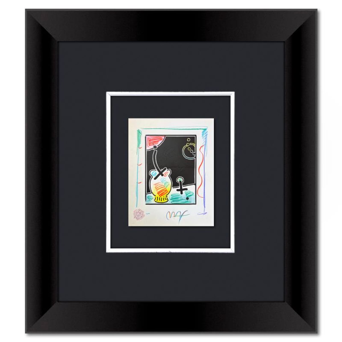 Peter Max (1937-2026), Framed One-of-a-Kind Mixed Media, Hand Signed with Registration Number Certifying Authenticity.