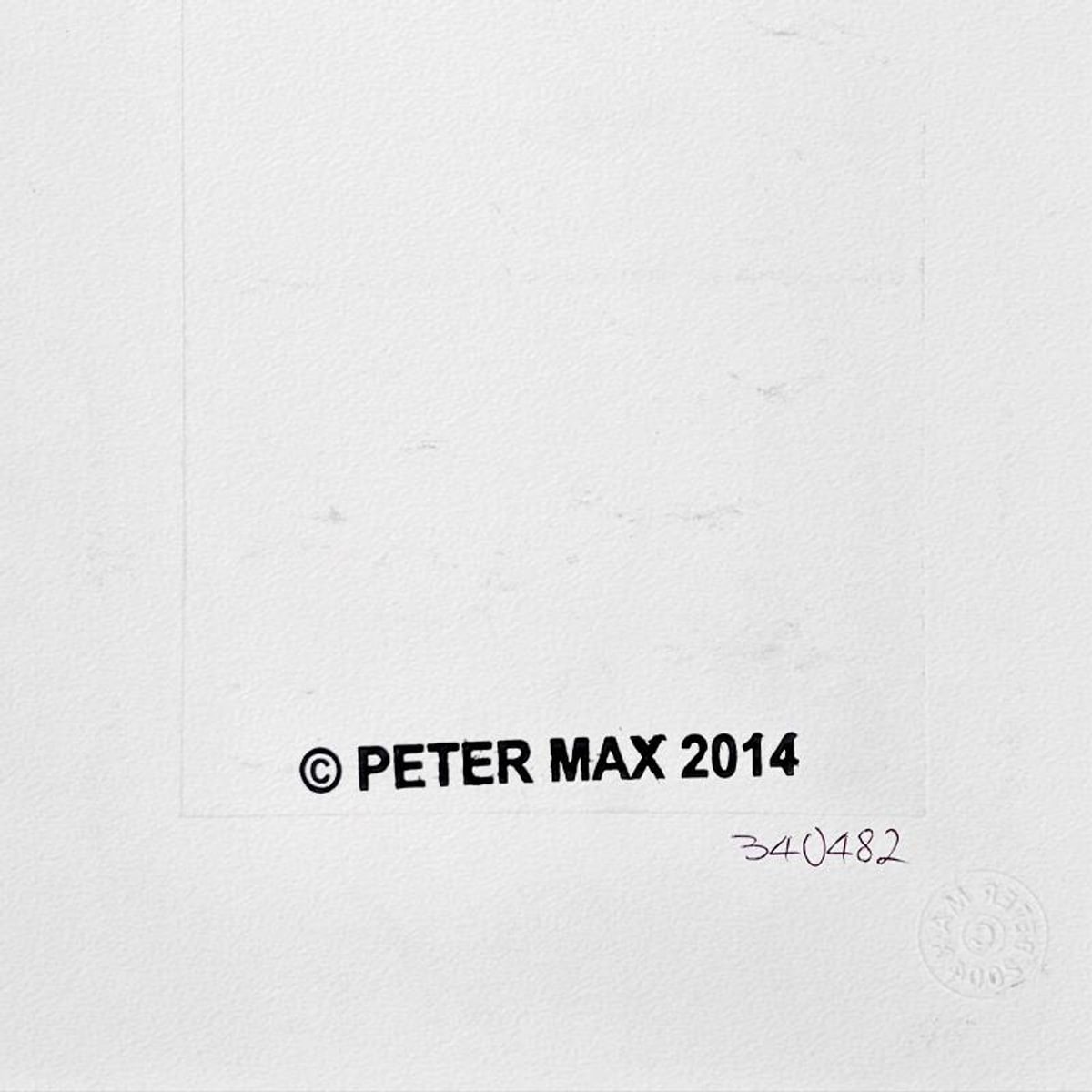 Peter Max (1937-2026), Framed One-of-a-Kind Mixed Media, Hand Signed with Registration Number Certifying Authenticity.