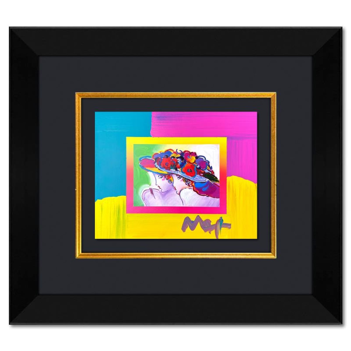 Peter Max (1937-2026), "Friends" Framed One-of-a-Kind Acrylic Mixed Media, Hand Signed with Registration Number Certifying Authenticity