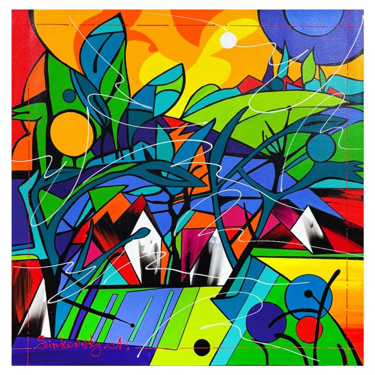 Natalia Sinkovsky, Original Acrylic Painting on Canvas, Hand Signed with Letter of Authenticity.