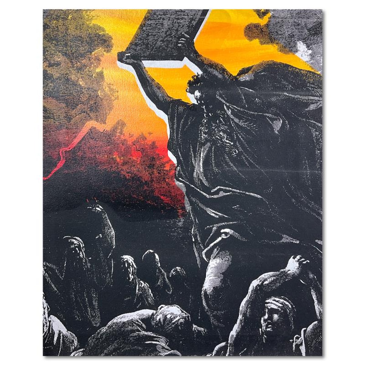Steve Kaufman (1960-2010), "Moses" Hand Pulled Limited Edition Silkscreen on Canvas, Numbered 171/200 and Hand Signed Inverso with Letter of Authenticity.