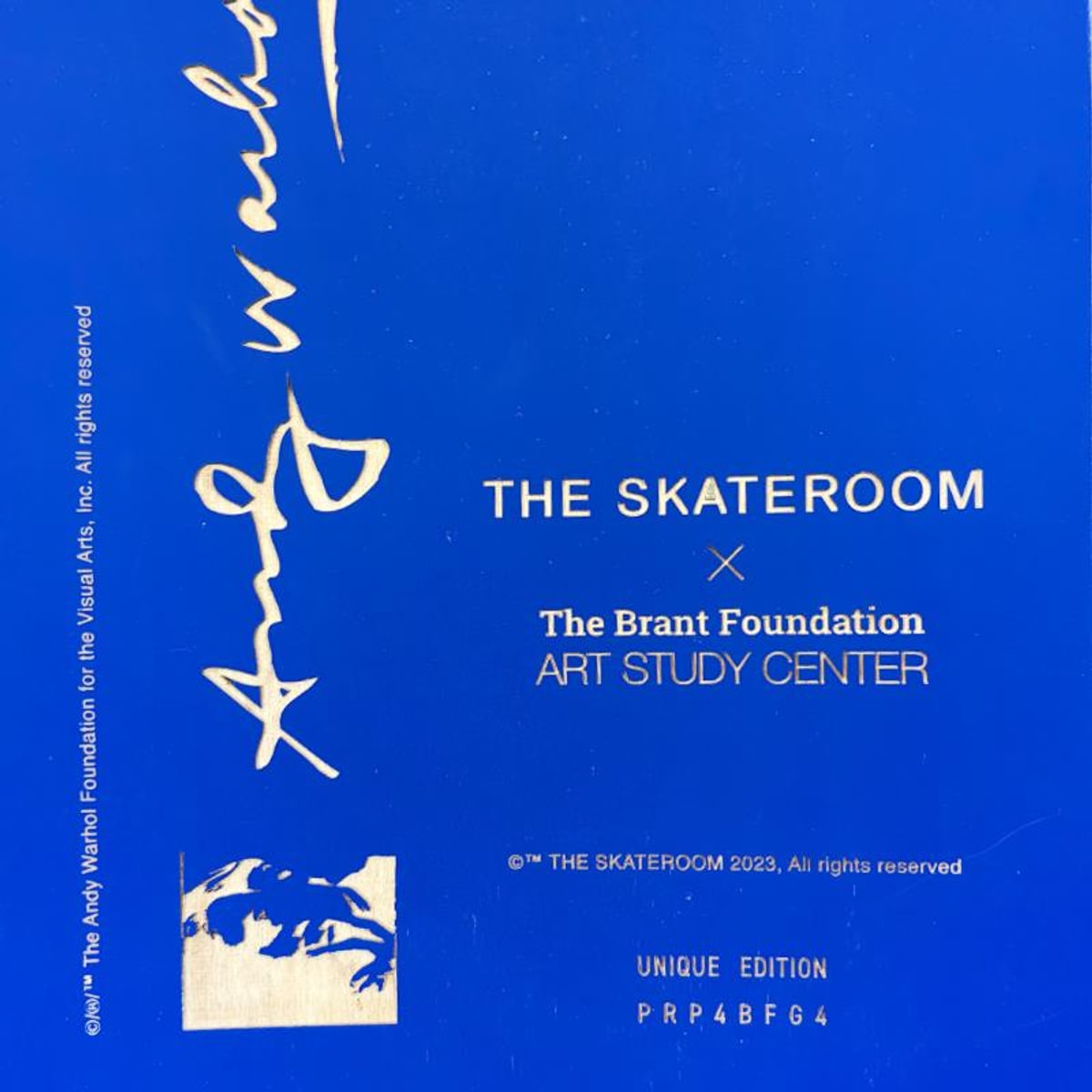 Andy Warhol (1928-1987), "Self-Portrait (Blue)" Framed One-of-a-Kind Unique Edition Skateboard, Signed Inverso with Certificate of Authenticity.