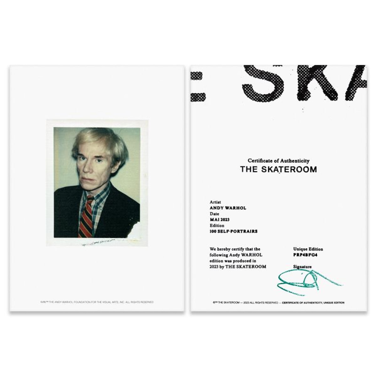 Andy Warhol (1928-1987), "Self-Portrait (Blue)" Framed One-of-a-Kind Unique Edition Skateboard, Signed Inverso with Certificate of Authenticity.
