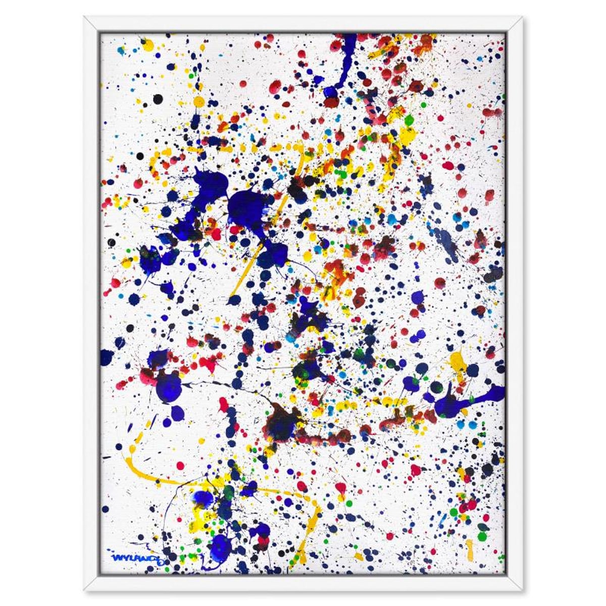 Wyland, "Untitled Abstract" Framed Original Painting on Canvas, Hand Signed with Letter of Authenticity.