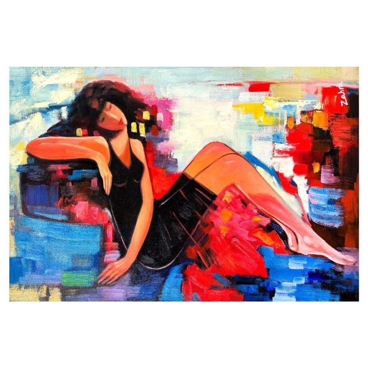 Zahra, Original Acrylic Painting on Canvas, Hand Signed with Letter of Authenticity.