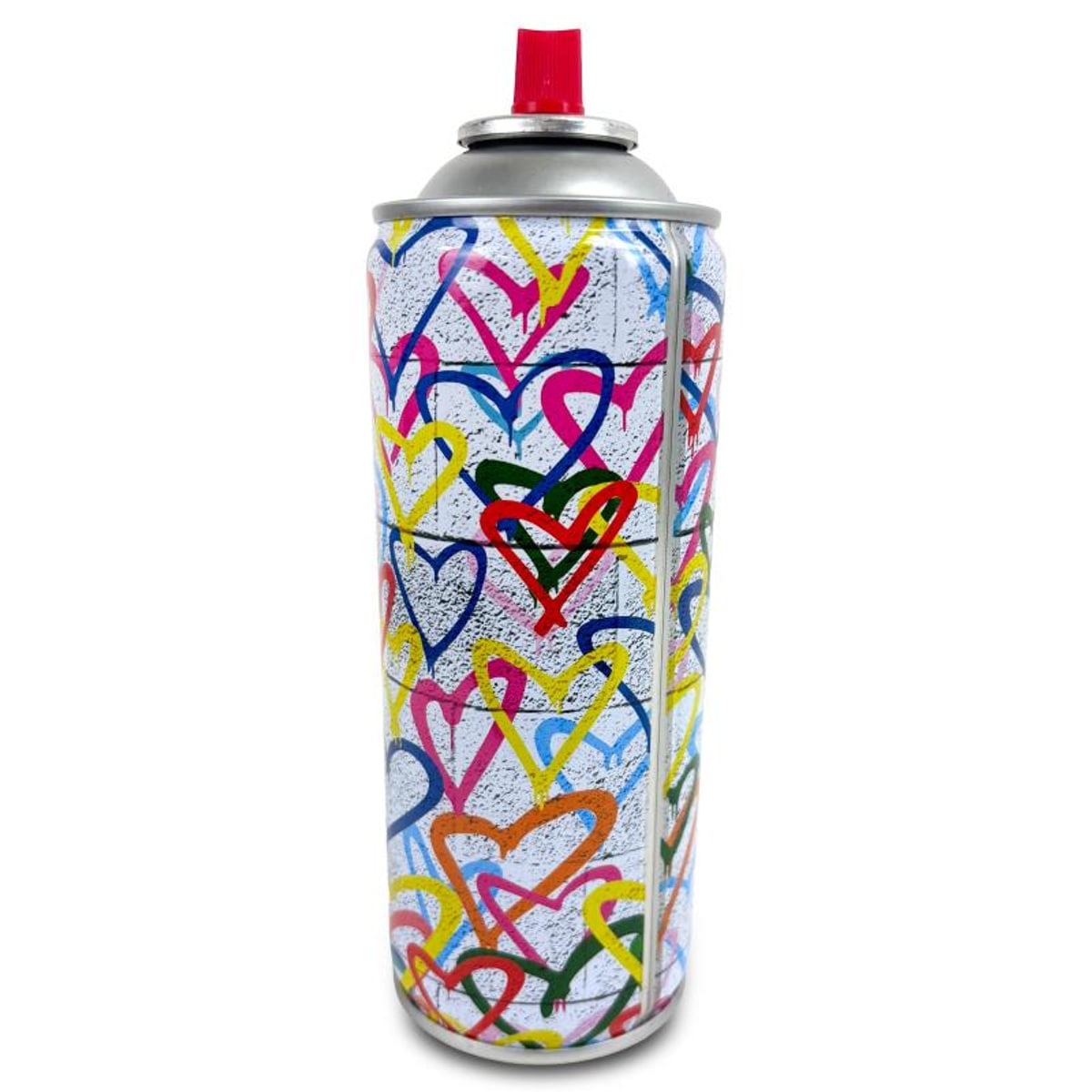 Mr Brainwash, "Hearts Spray - ORANGE" Hand Painted Limited Edition Spray Can, Numbered with Certificate of Authenticity.