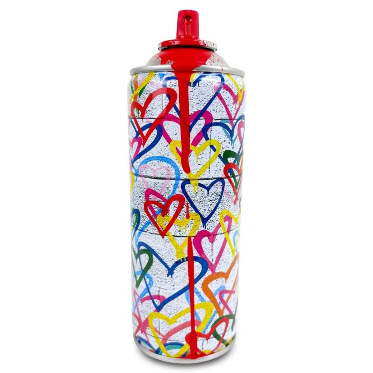 Mr Brainwash, "Hearts Spray - RED" Hand Painted Limited Edition Spray Can, Numbered with Certificate of Authenticity.