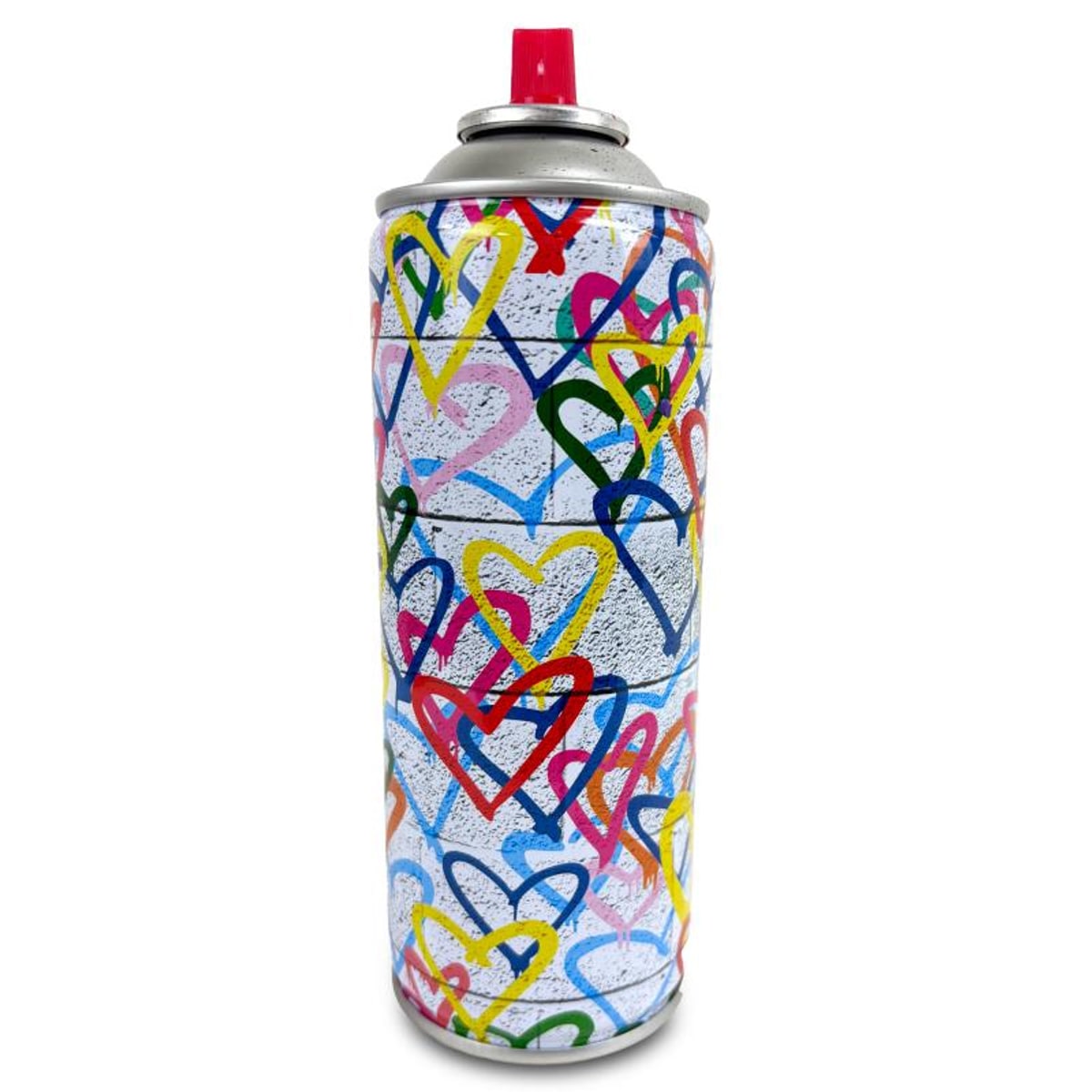 Mr Brainwash, "Hearts Spray - RED" Hand Painted Limited Edition Spray Can, Numbered with Certificate of Authenticity.