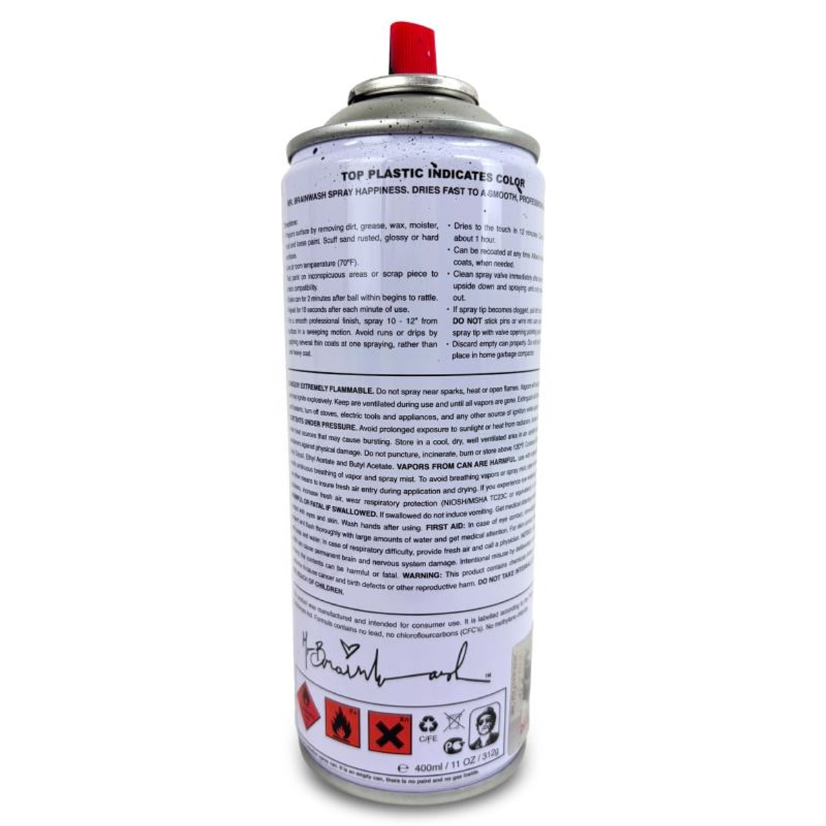Mr Brainwash, "Spider-Man - BLACK" Hand Painted Limited Edition Spray Can, Numbered and Signed with Certificate of Authenticity.