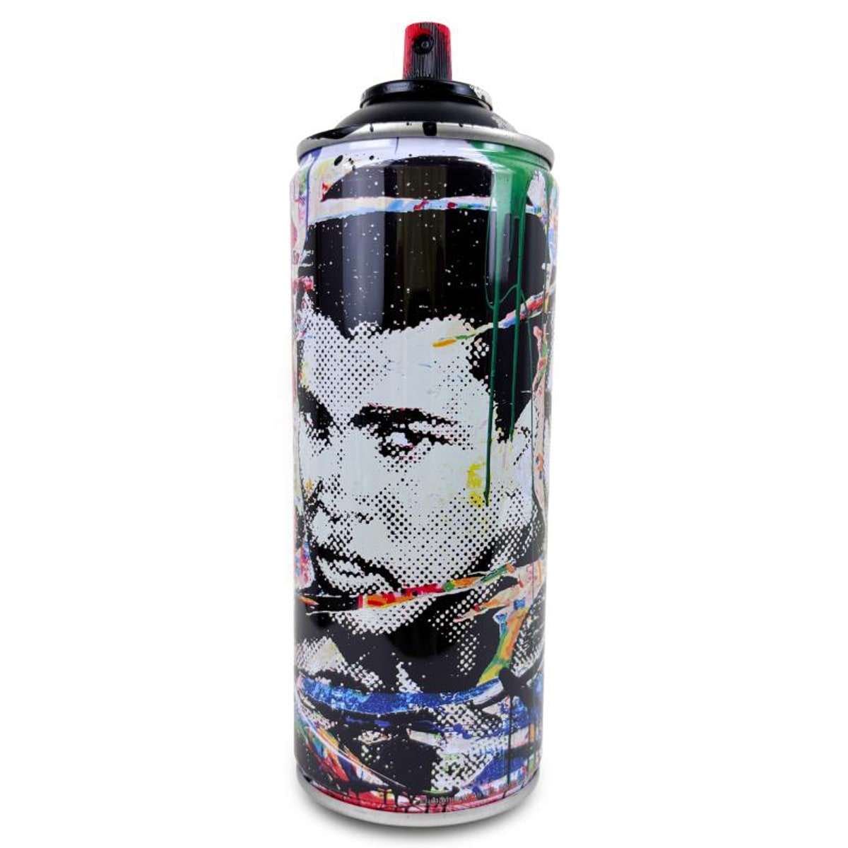 Mr Brainwash, "Champ - BLACK" Hand Painted Limited Edition Spray Can, Numbered with Certificate of Authenticity.