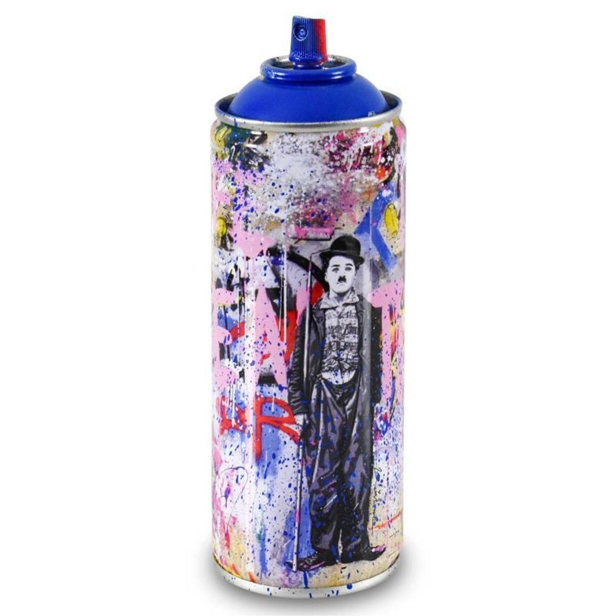 Mr Brainwash, "Gold Rush - BLUE" Hand Painted Limited Edition Spray Can, Numbered with Certificate of Authenticity.
