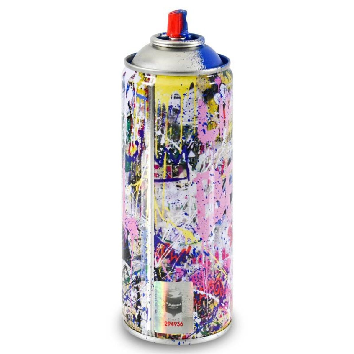 Mr Brainwash, "Gold Rush - BLUE" Hand Painted Limited Edition Spray Can, Numbered with Certificate of Authenticity.
