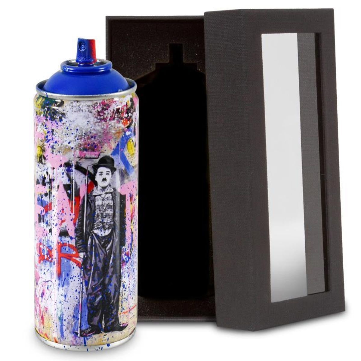 Mr Brainwash, "Gold Rush - BLUE" Hand Painted Limited Edition Spray Can, Numbered with Certificate of Authenticity.